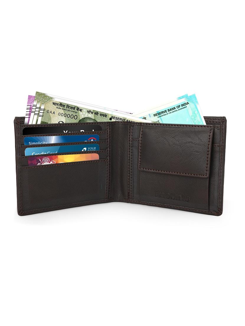 men brown solid bi-fold wallet - 21964826 - Standard Image - 2