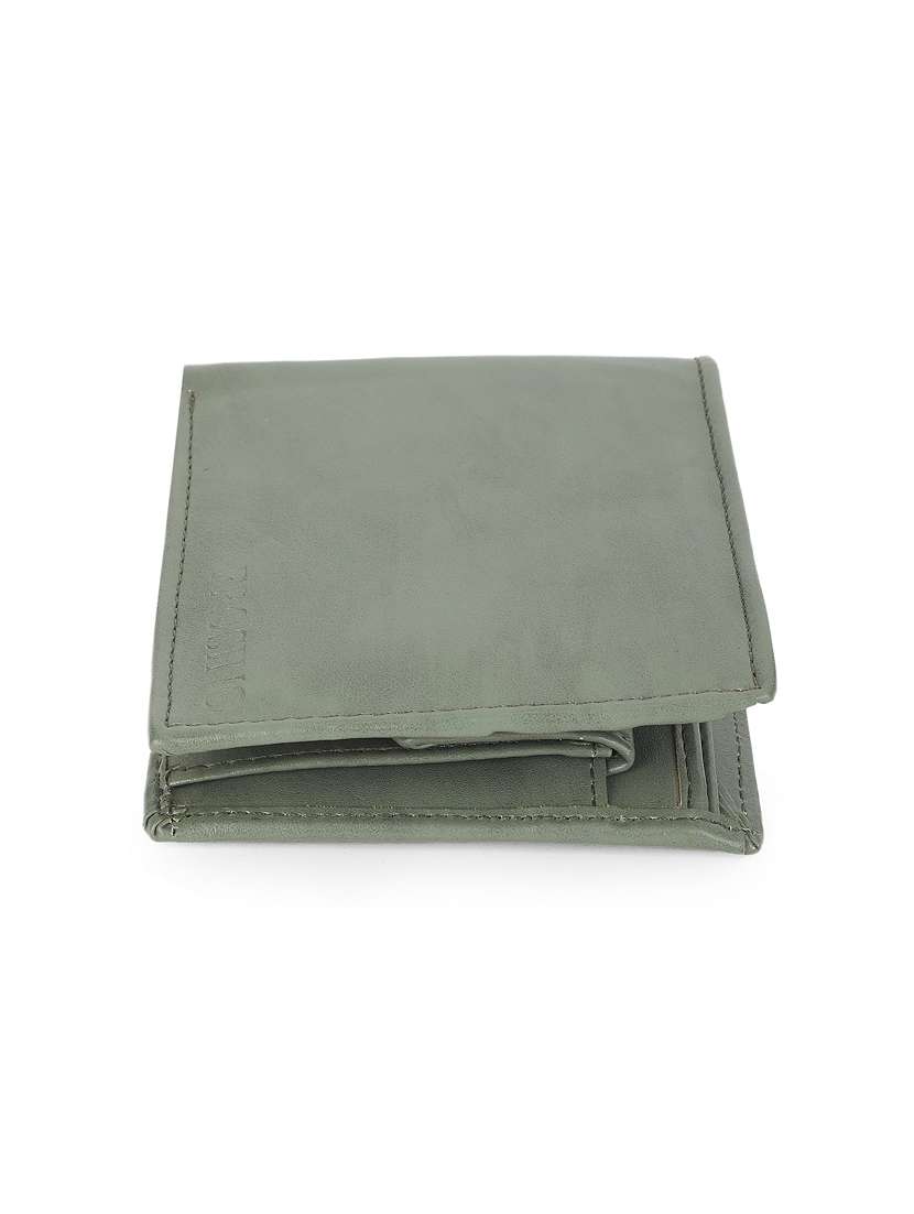 men green solid bi-fold wallet