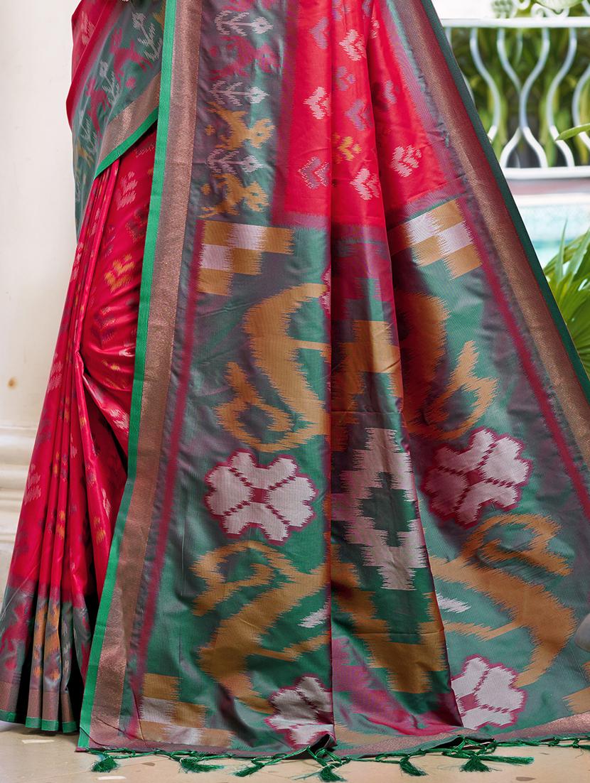 women self design pochampalli saree with blouse - 21964888 - Standard Image - 2