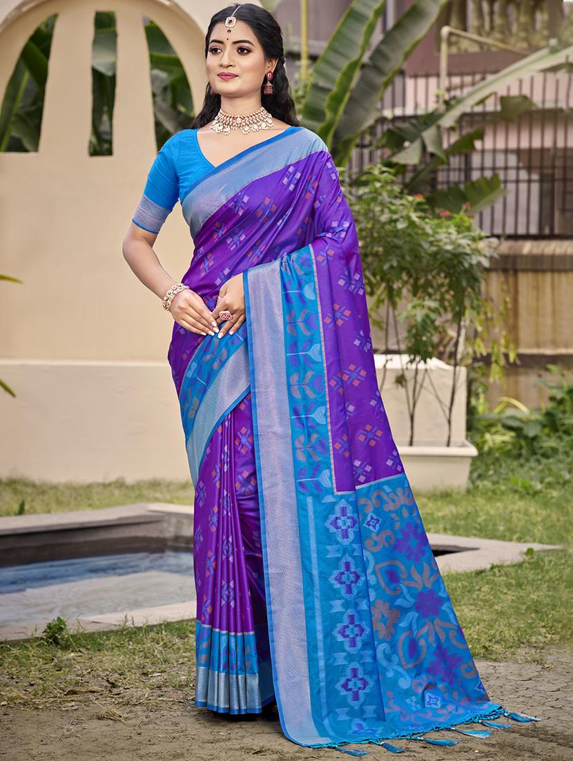 women self design pochampalli saree with blouse - 21964895 -  Zoom Image - 0