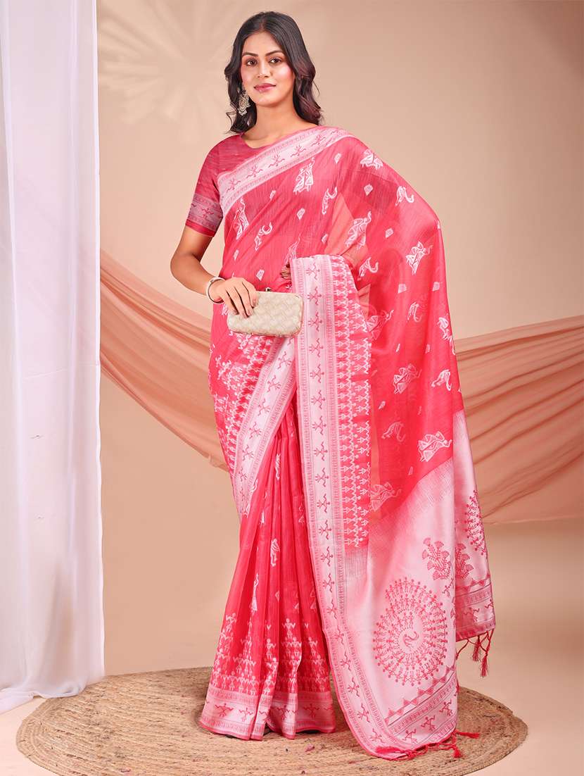 women warli bordered saree with blouse - 21964904 -  Standard Image - 2
