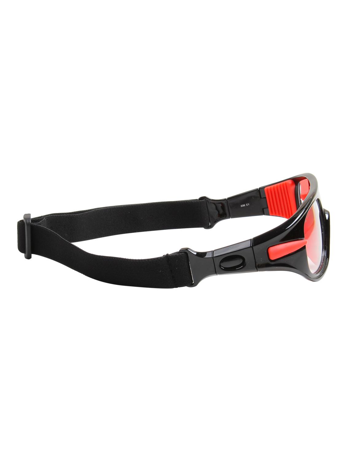 unisex black-red wrap around sports sunglasses - 21964960 - Standard Image - 7