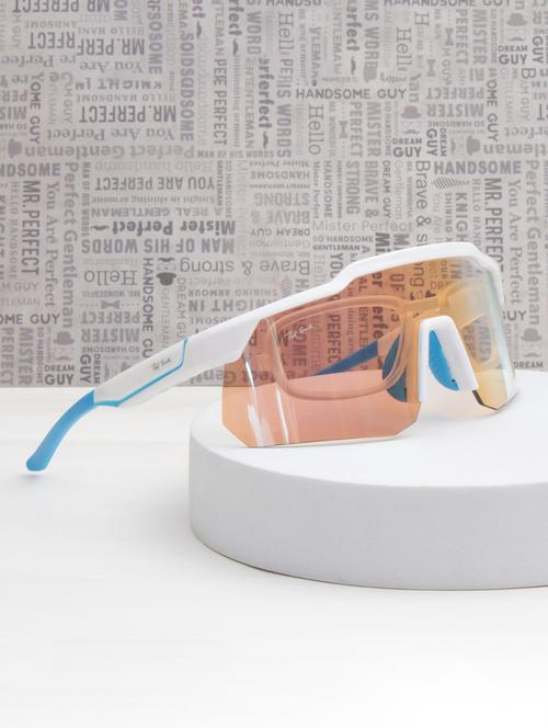 unisex white-orange sports shooting glasses - 21964966 - Standard Image - 0
