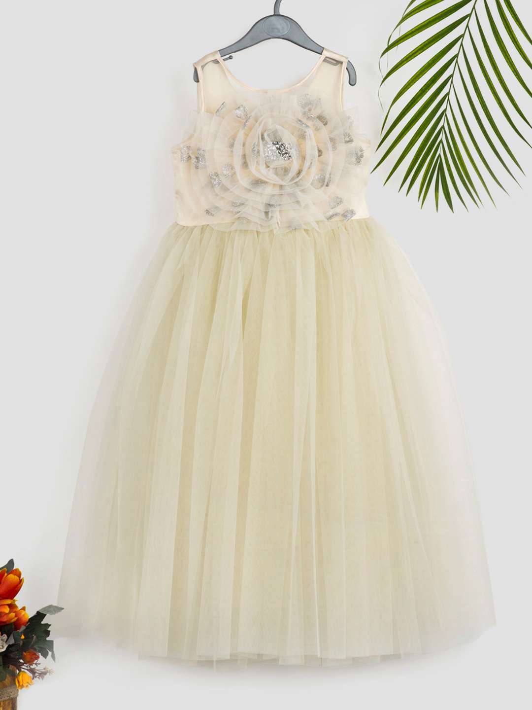 girls embellished sleeveless party gown