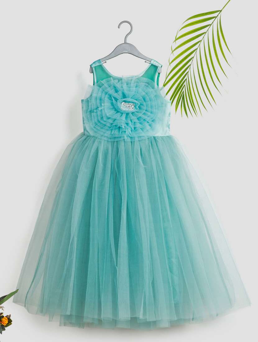 girls embellished sleeveless party gown