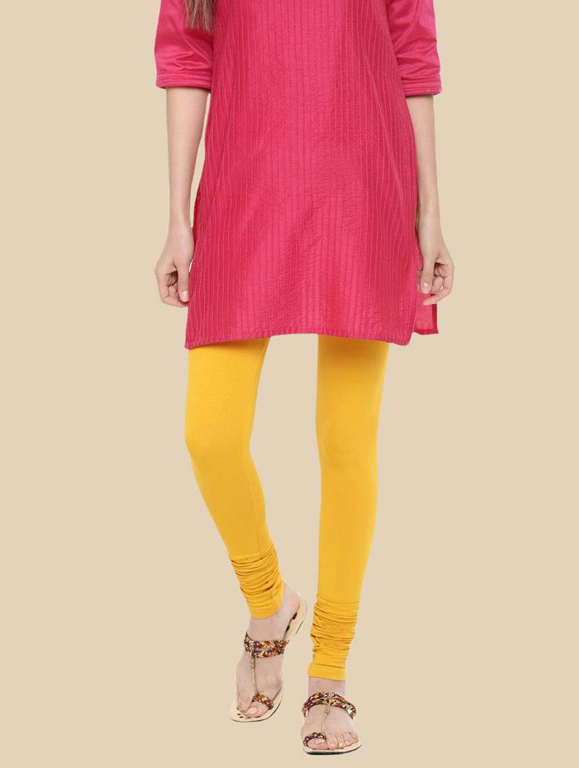 women solid mid rise full length legging