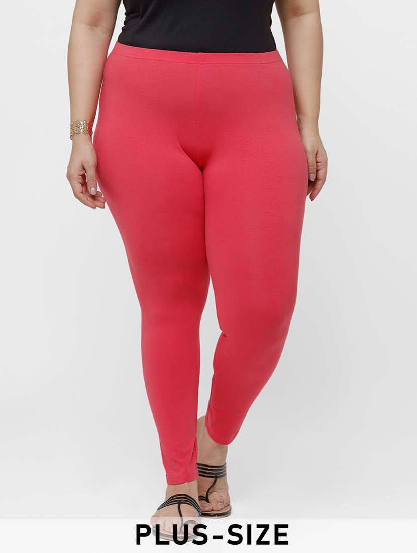 women solid mid rise ankle length legging