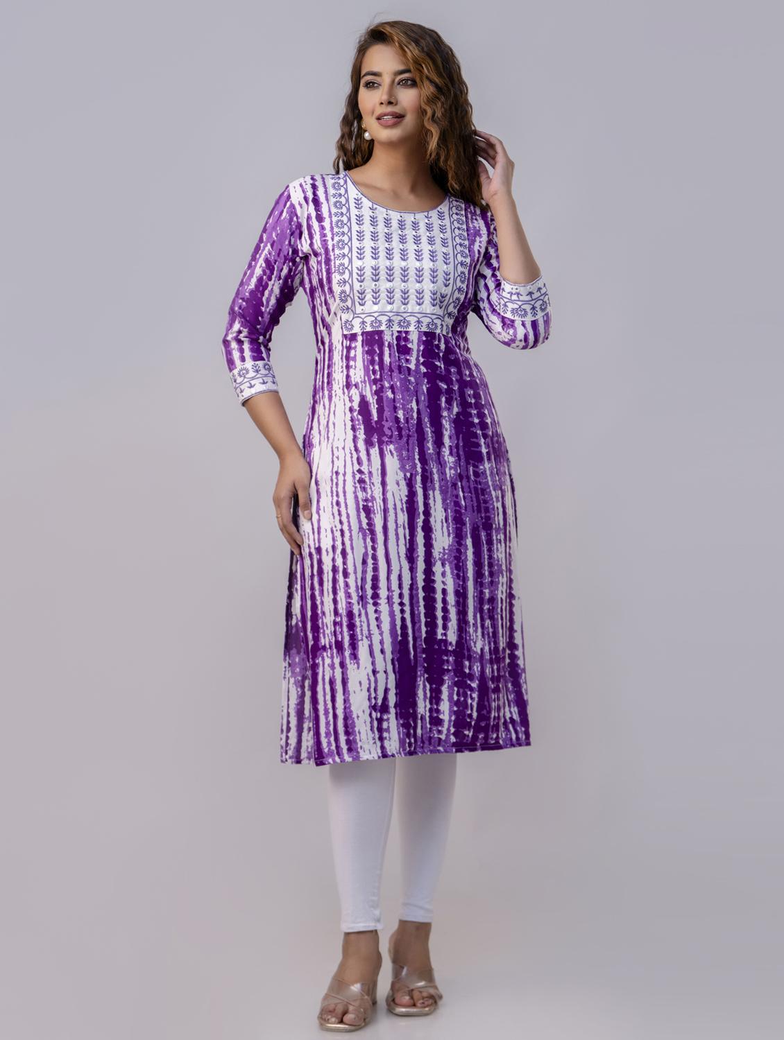 women three quarter sleeve straight kurta - 21965087 - Zoom Image - 0