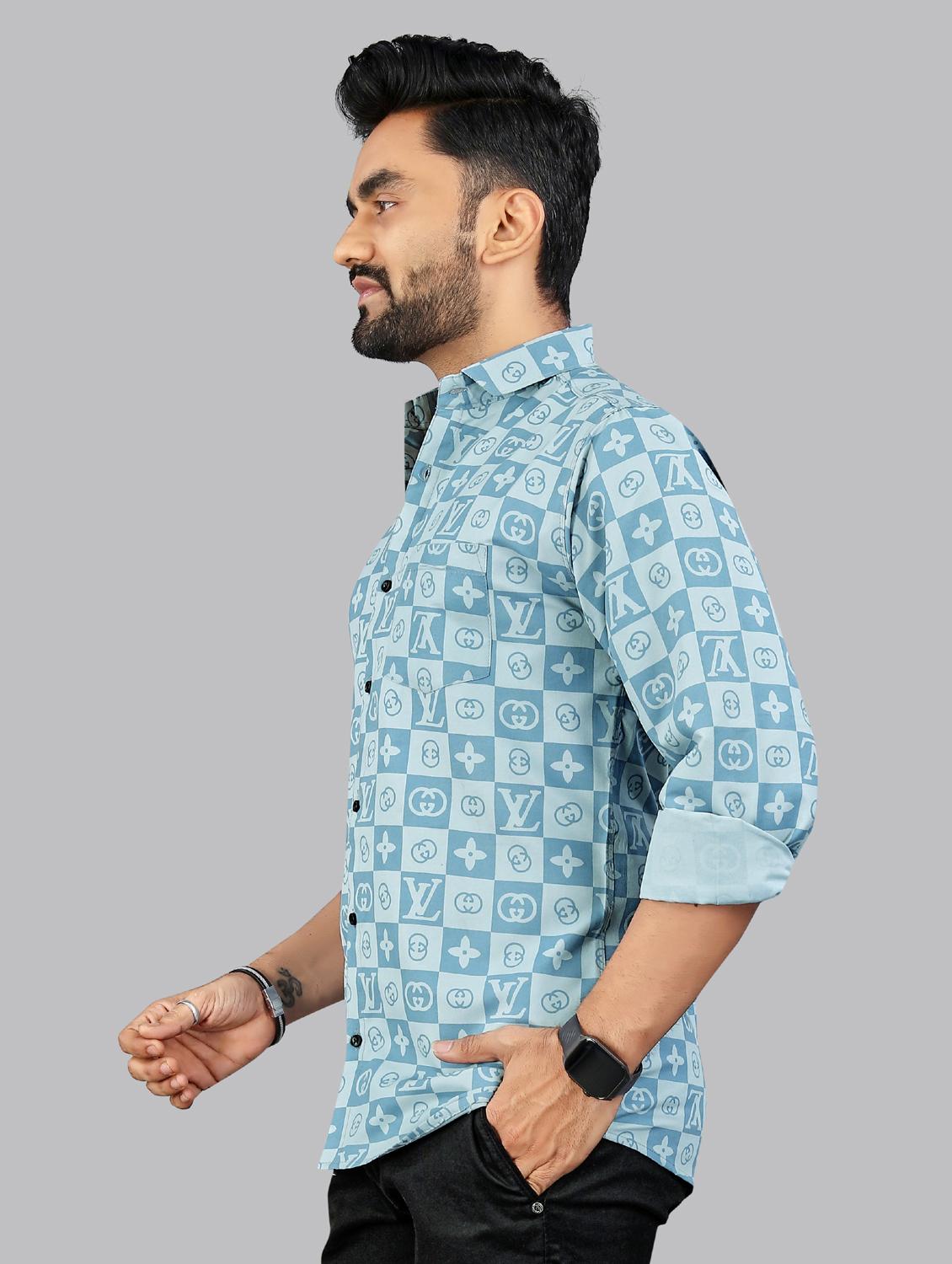 men printed long sleeve regular fit casual shirt - 21965113 - Standard Image - 2