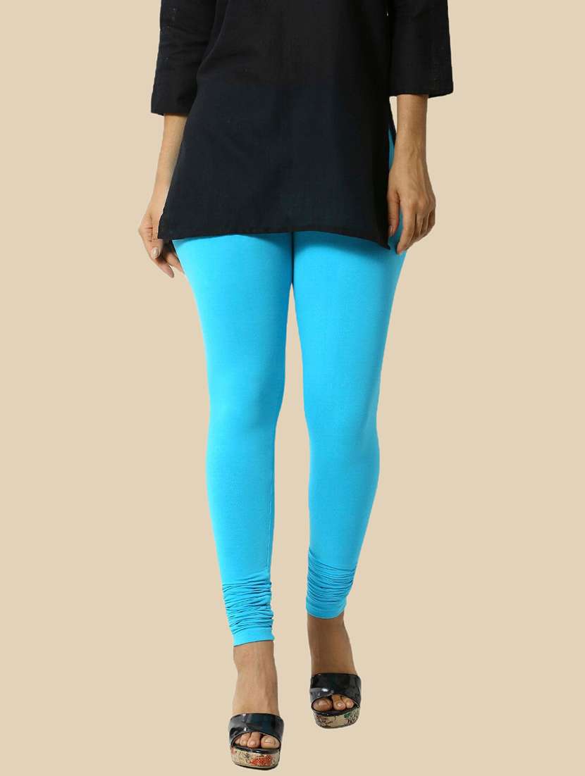 women solid mid rise full length legging