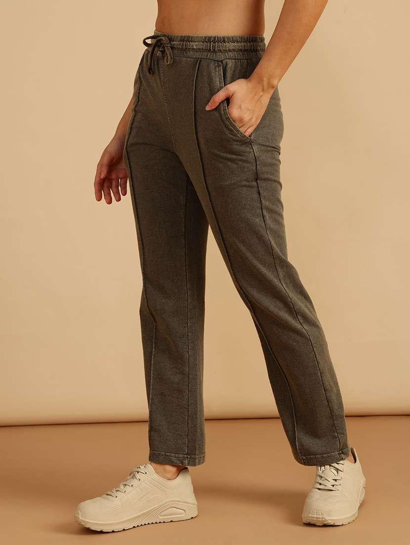 women solid mid rise regular fit track pant - 21965270 -  Standard Image - 2