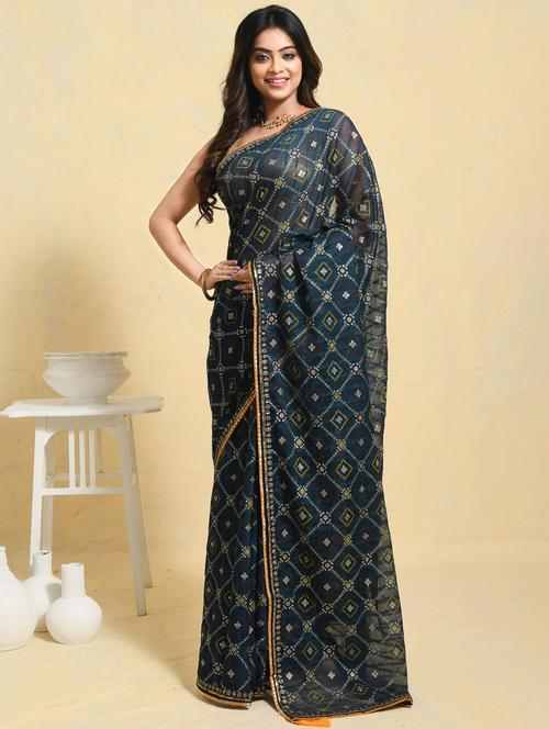 women printed casual wear saree with blouse - 21965532 - Standard Image - 0
