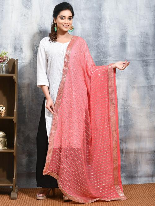 women pink casual wear dupatta  - 21965688 -  Standard Image - 0