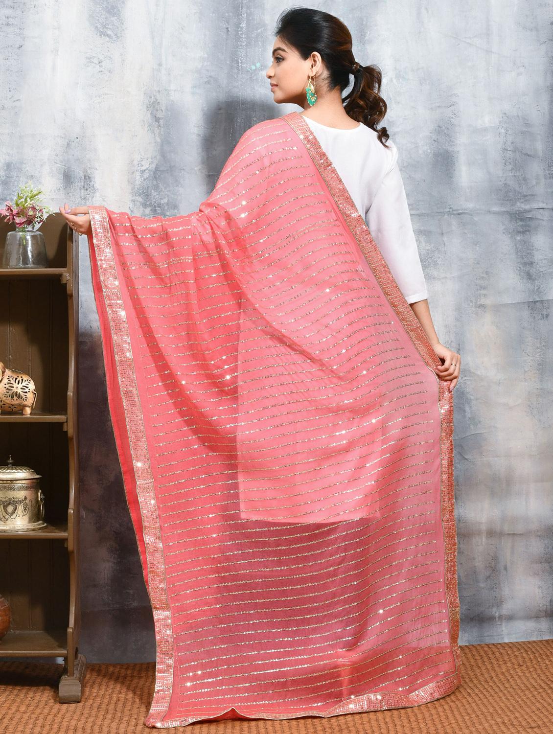 women pink casual wear dupatta - 21965688 - Standard Image - 2