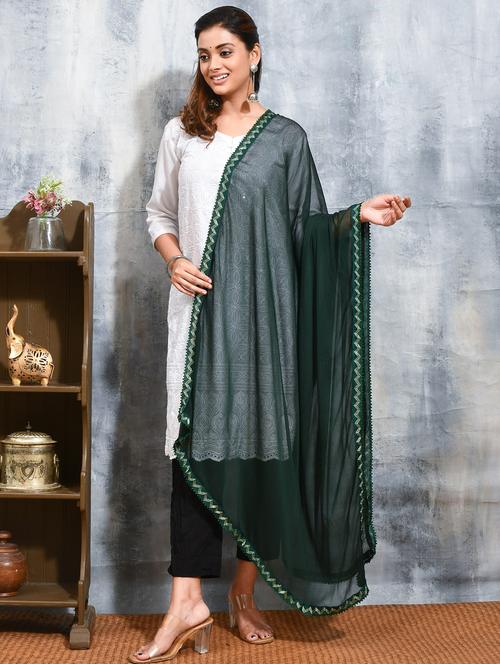 women solid embellished bordered dupatta - 21965705 - Standard Image - 0