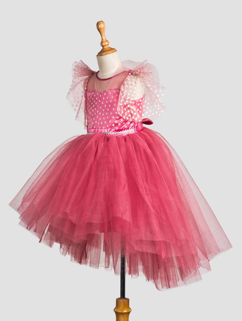 girls self designed flared sleeve high low dress - 21965865 -  Standard Image - 2