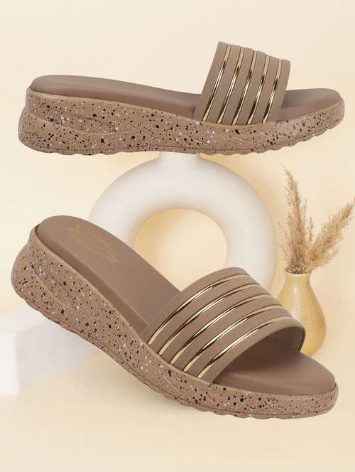 women beige slip on platforms wedge - 21966044 -  Standard Image - 0