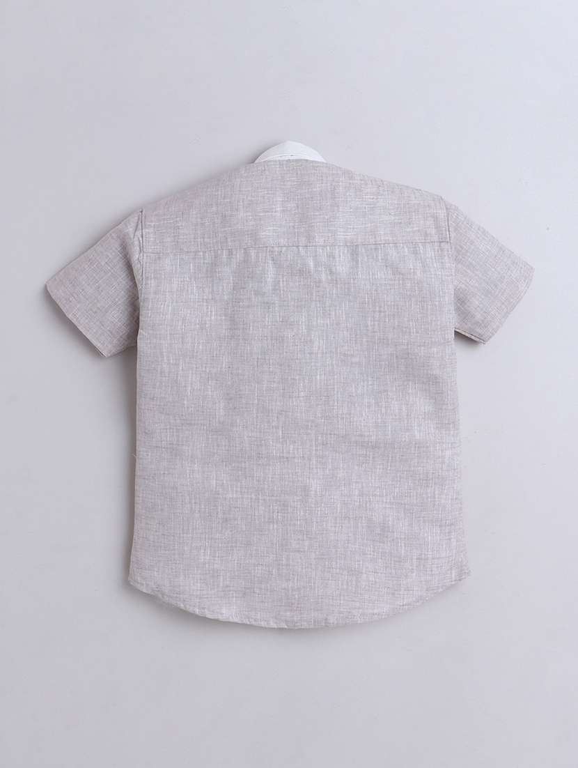 boys solid collared short sleeve shirt - 21966100 -  Standard Image - 2