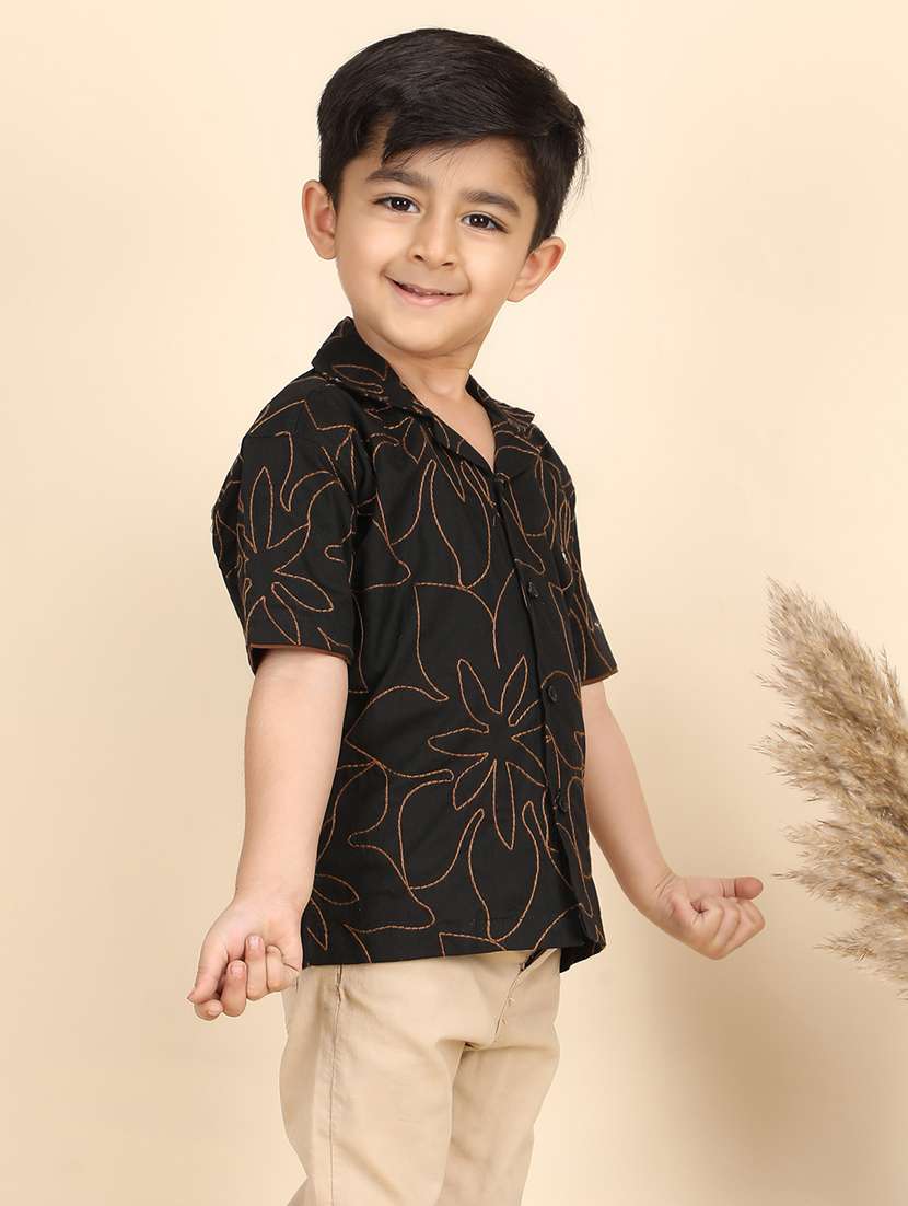 boys printed collared short sleeve shirt - 21966101 - Standard Image - 2