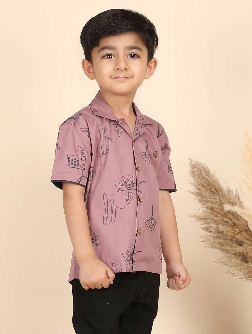 boys printed collared short sleeve shirt - 21966102 - Standard Image - 2