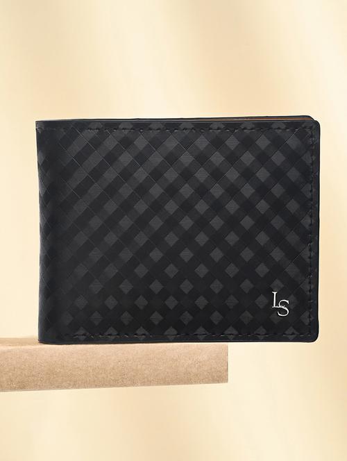 men black checkered leather wallet - 21966109 - Standard Image - 0