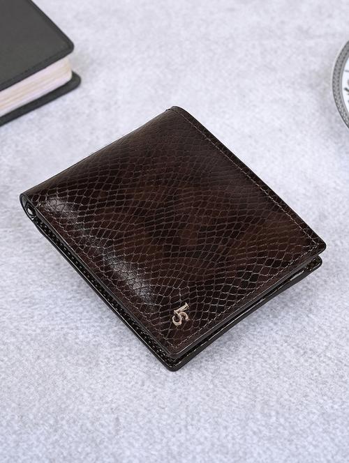 men browntextured bifold leather wallet - 21966110 - Standard Image - 0