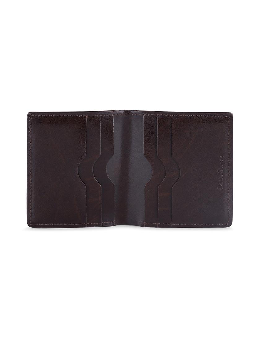men's brown genuine leather formal wallet - 21966111 - Standard Image - 2