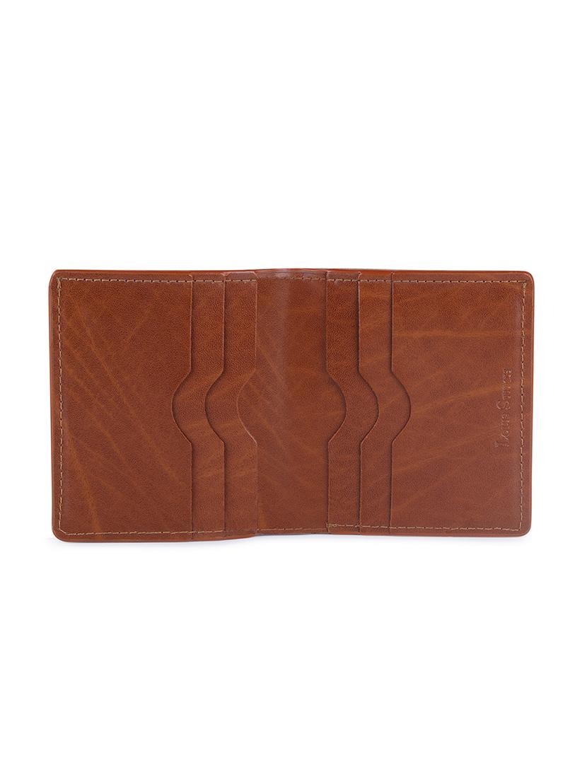 men tan solid bi-fold leather wallet - 21966112 - Standard Image - 2