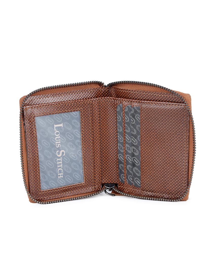 men's brown leather wallet with zip closure - 21966130 - Standard Image - 2