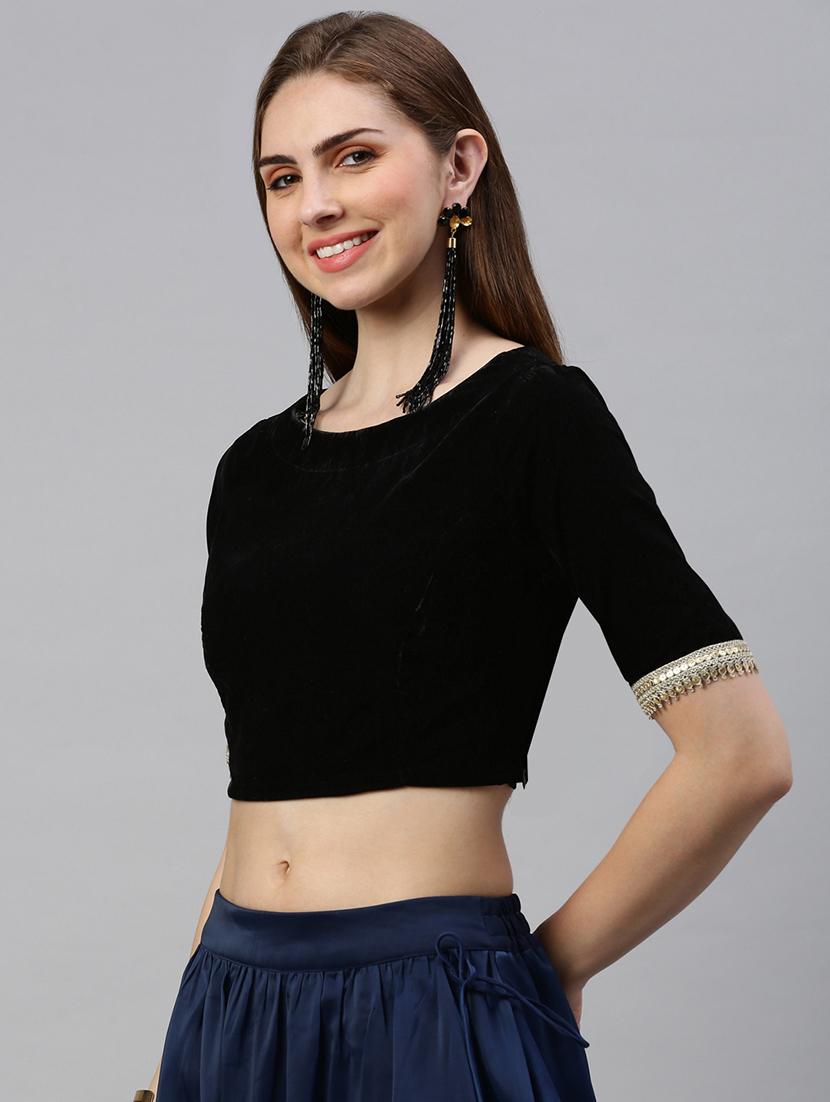 women solid short sleeve stitched blouse - 21966139 - Standard Image - 2