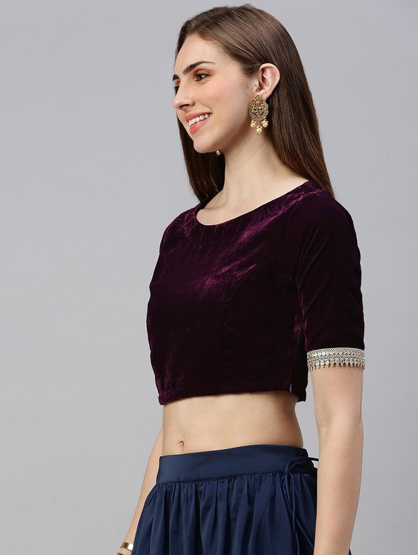 women solid short sleeve stitched blouse - 21966140 - Standard Image - 2