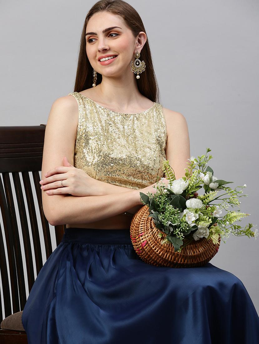 women solid with work sleeveless stitched blouse - 21966144 -  Zoom Image - 0