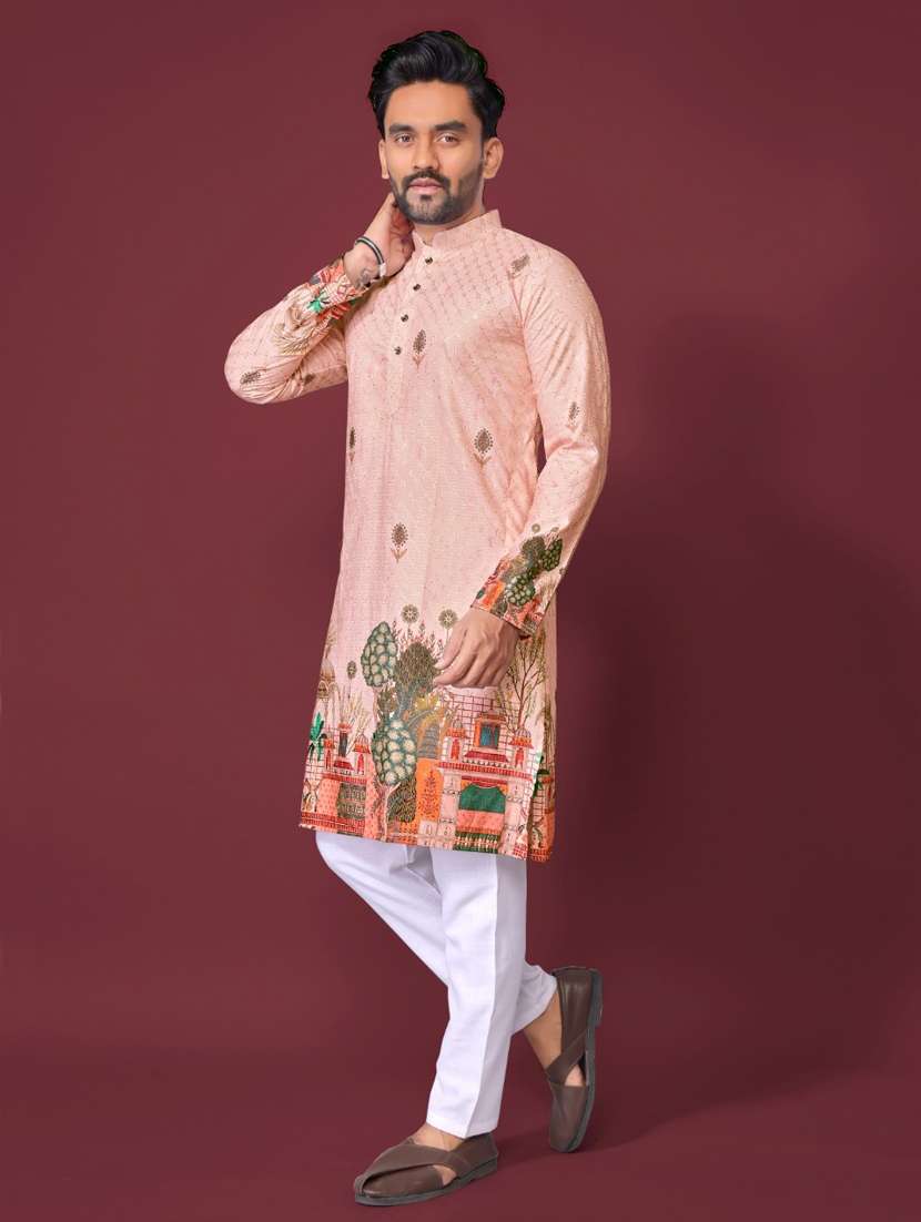 pink rayon long  kurta - 21966159 -  Standard Image - 2