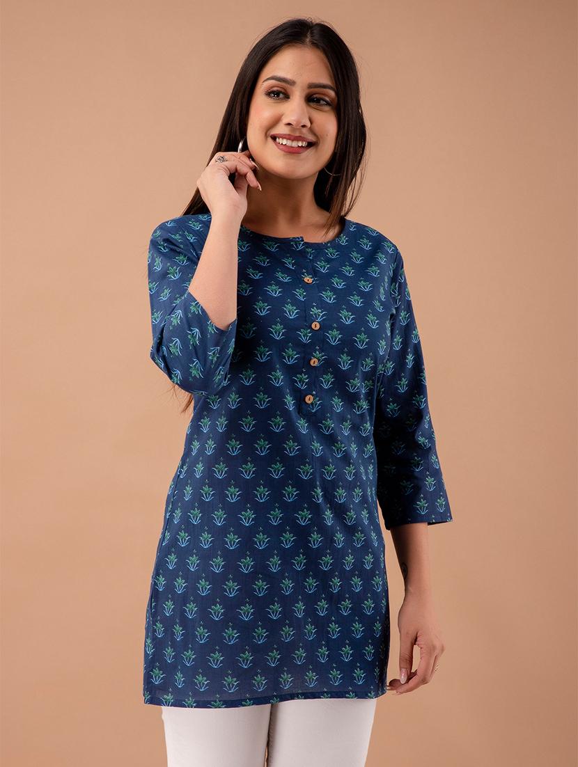 women printed three quarter sleeve straight kurti - 21966181 - Zoom Image - 0