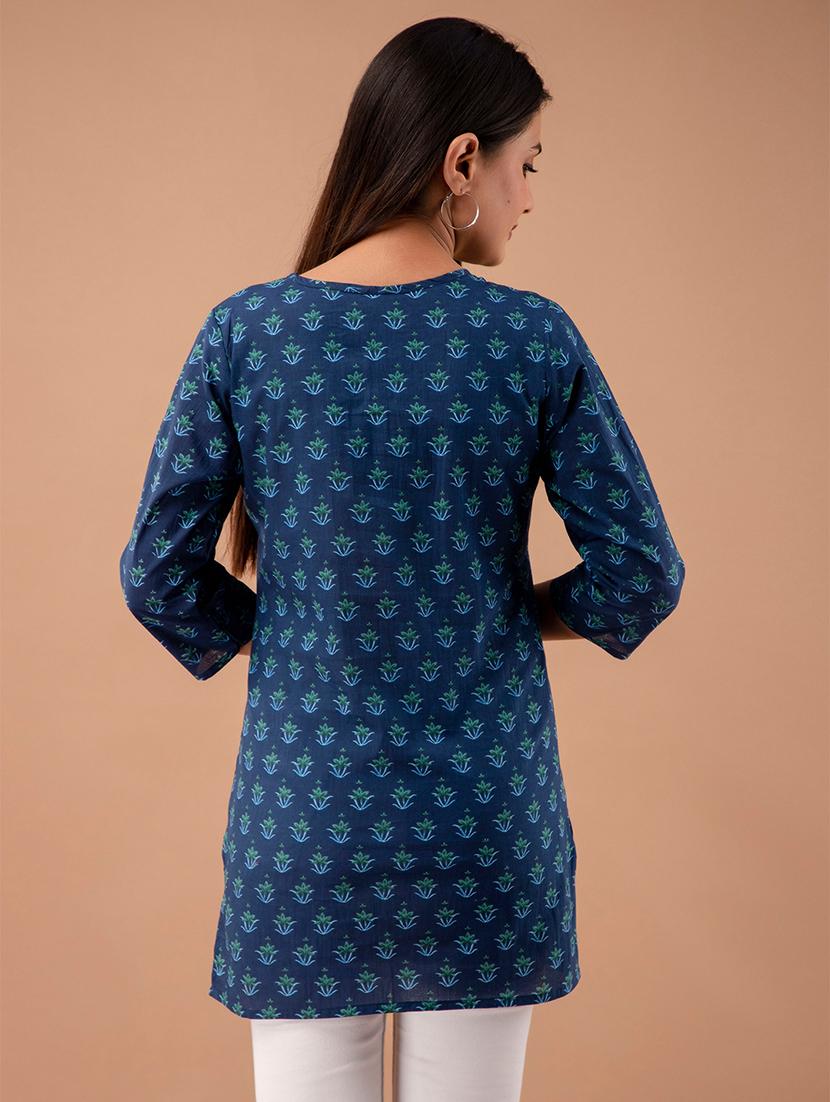 women printed three quarter sleeve straight kurti - 21966181 - Standard Image - 2