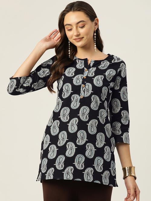 women three quarter sleeve straight kurti - 21966199 -  Standard Image - 0