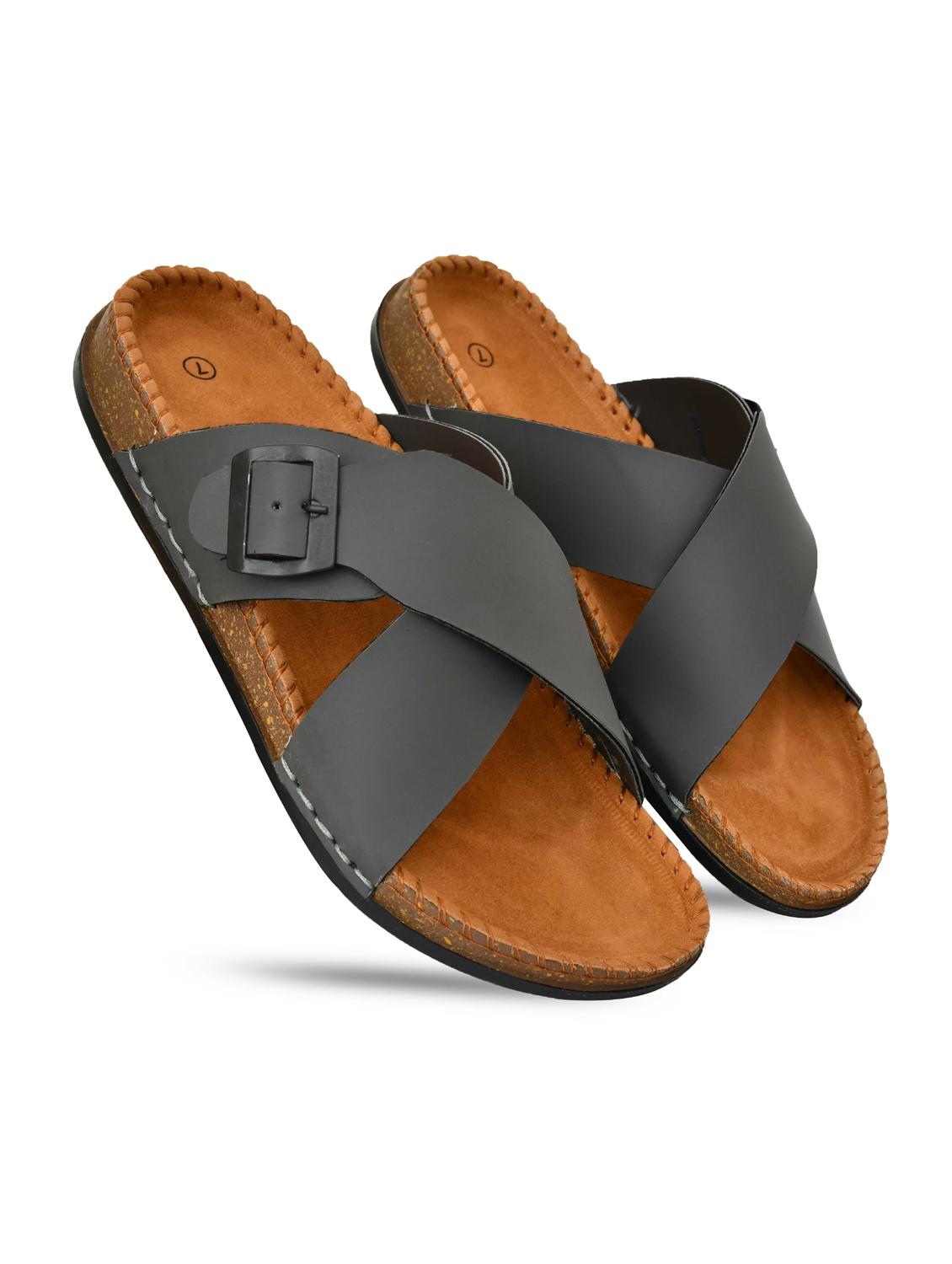 men solid slip on sandal - 21966211 - Standard Image - 2