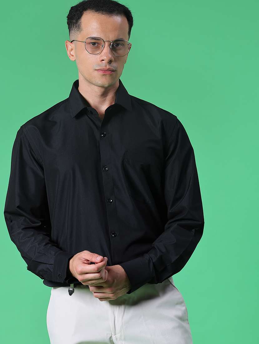 men solid collared long sleeve shirt - 21966406 -  Standard Image - 2