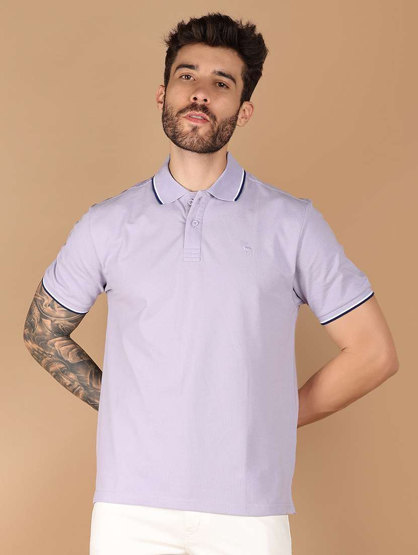 men solid short sleeve regular fit polo t-shirt - 21966522 - Standard Image - 2