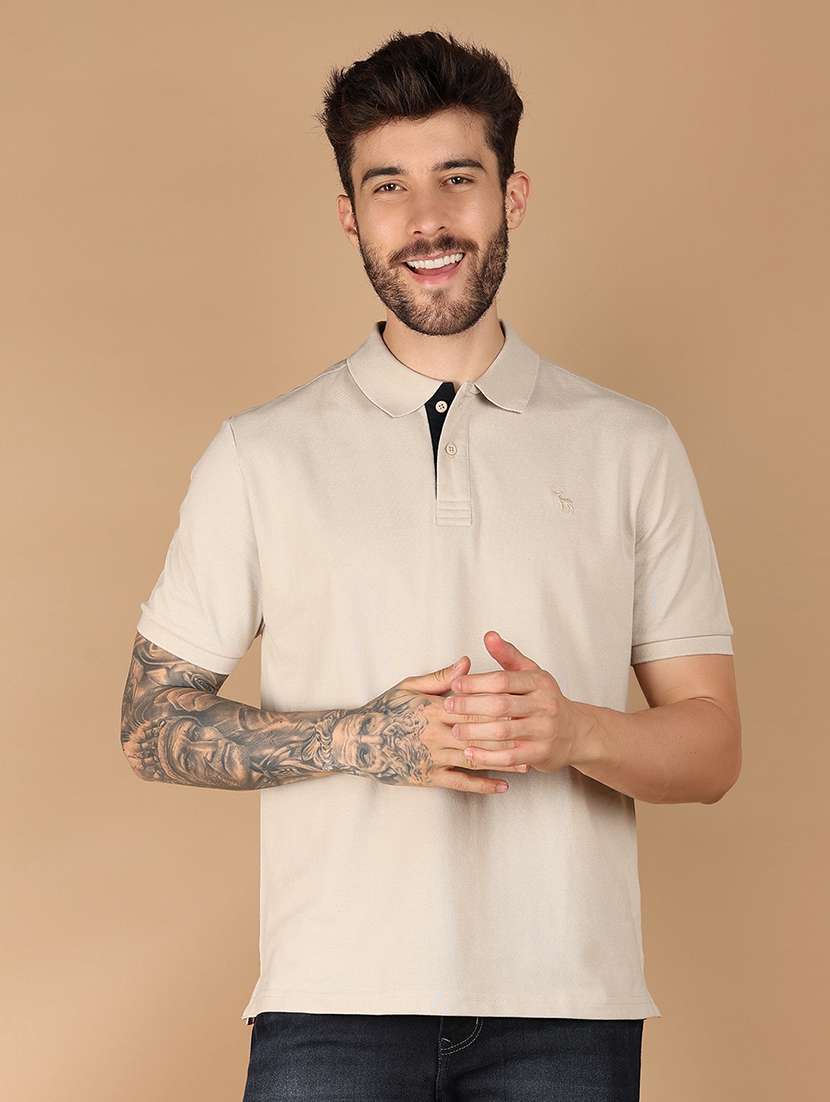men solid short sleeve regular fit polo t-shirt - 21966523 - Standard Image - 2