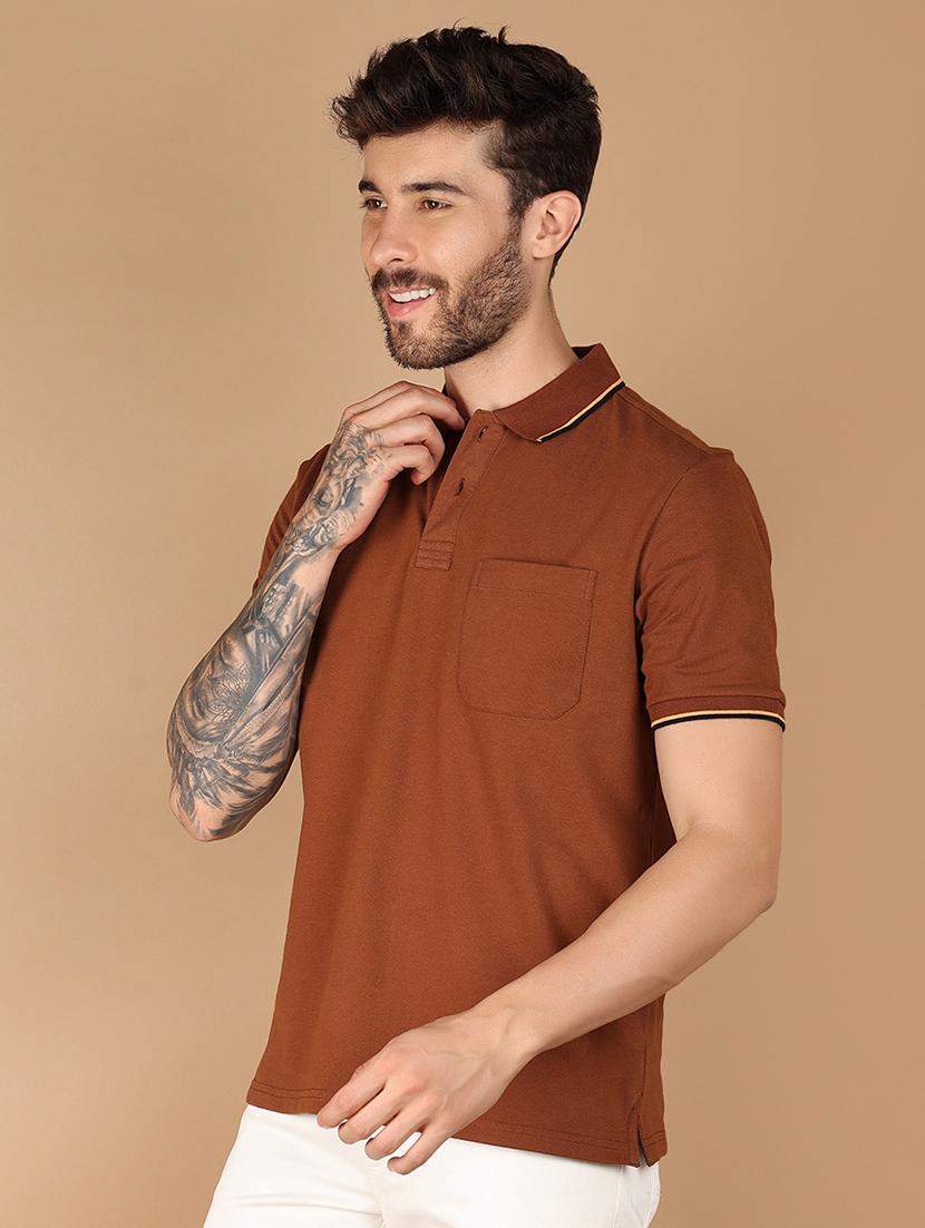 men solid short sleeve regular fit polo t-shirt - 21966542 - Standard Image - 2