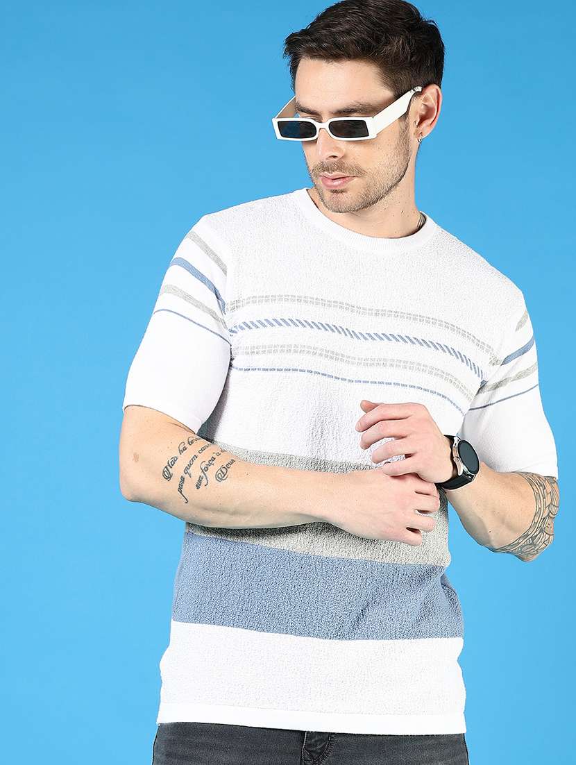 men striped short sleeve regular fit t-shirt