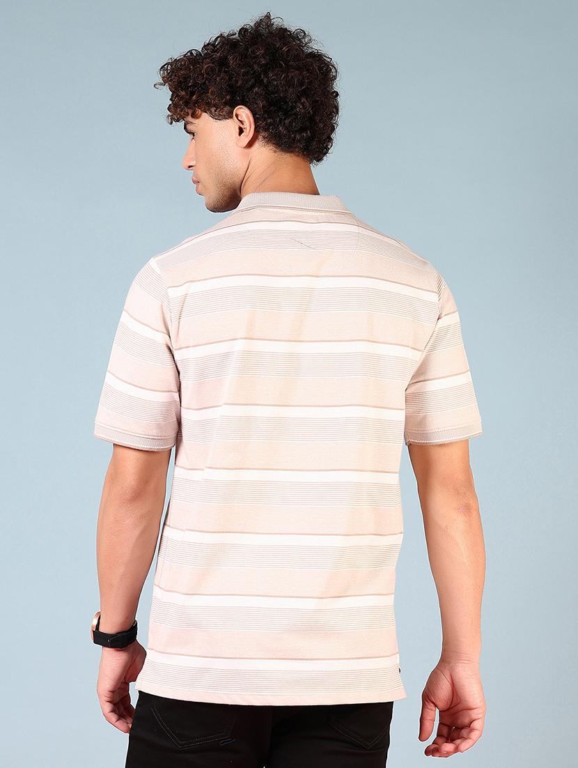 men striped short sleeve regular fit polo t-shirt - 21966591 - Standard Image - 2