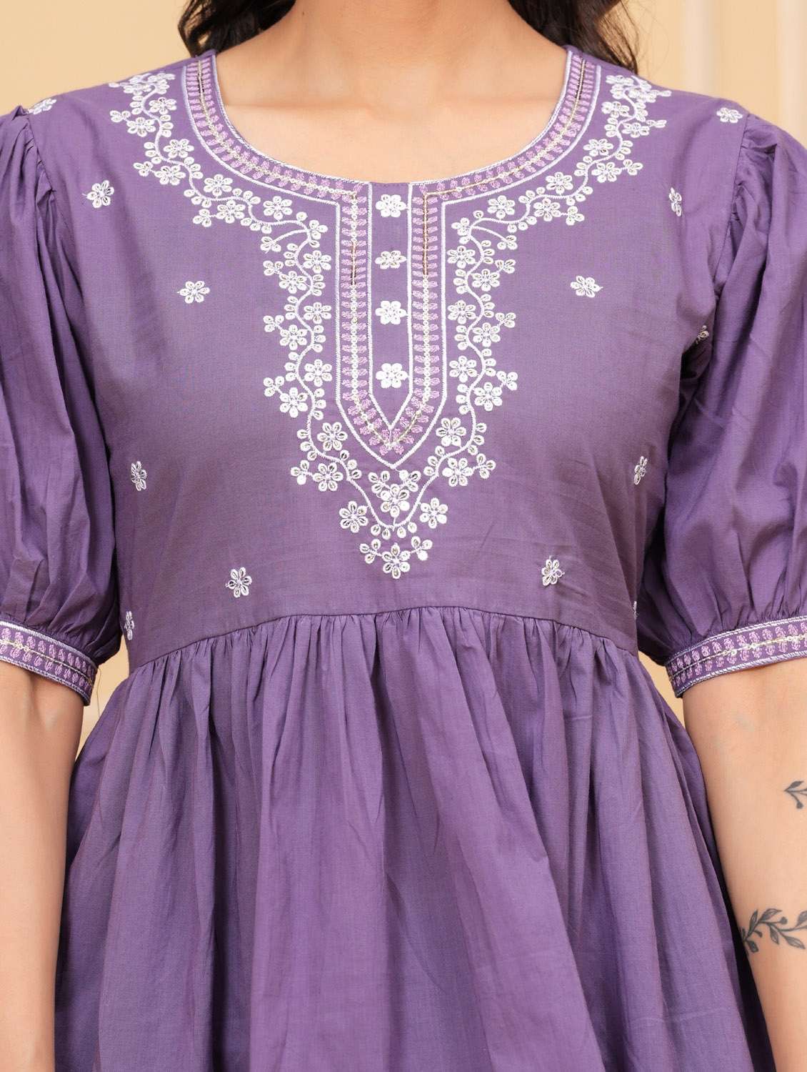 women embroidered puff sleeve ethnic top - 21966691 -  Standard Image - 2