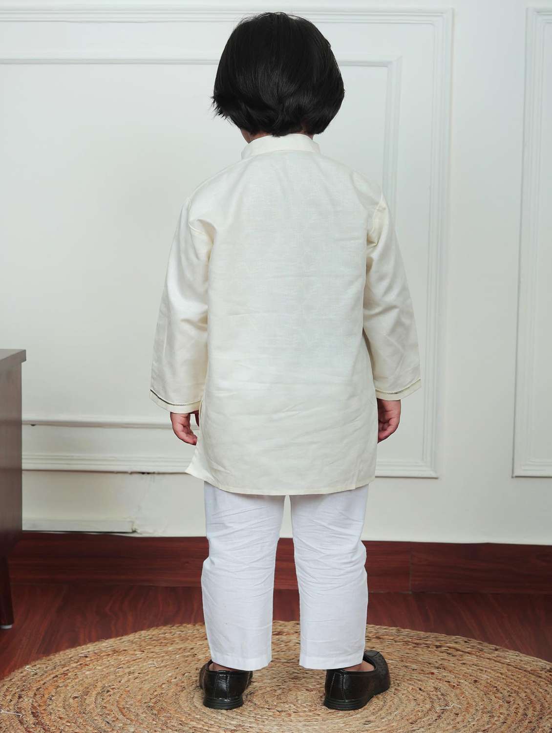 boys striped mandarin neck kurta - 21966776 - Standard Image - 2