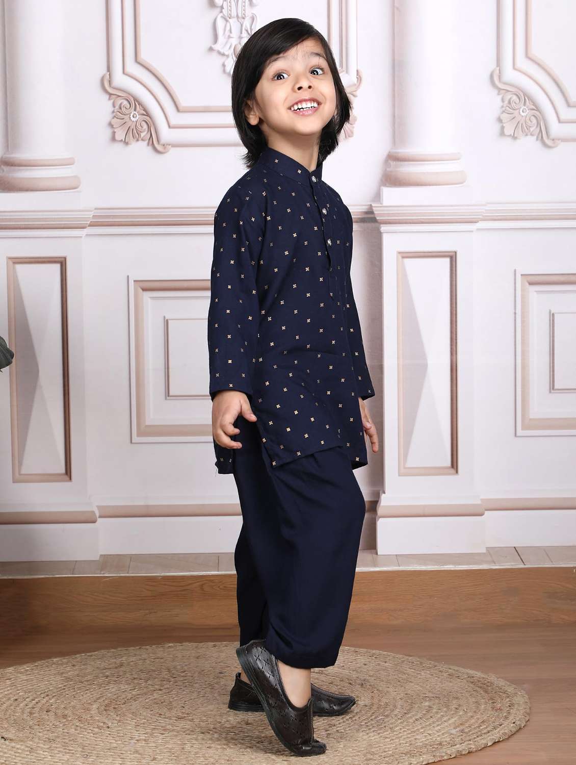 boys printed long sleeve kurta and salwar set - 21966781 -  Standard Image - 2