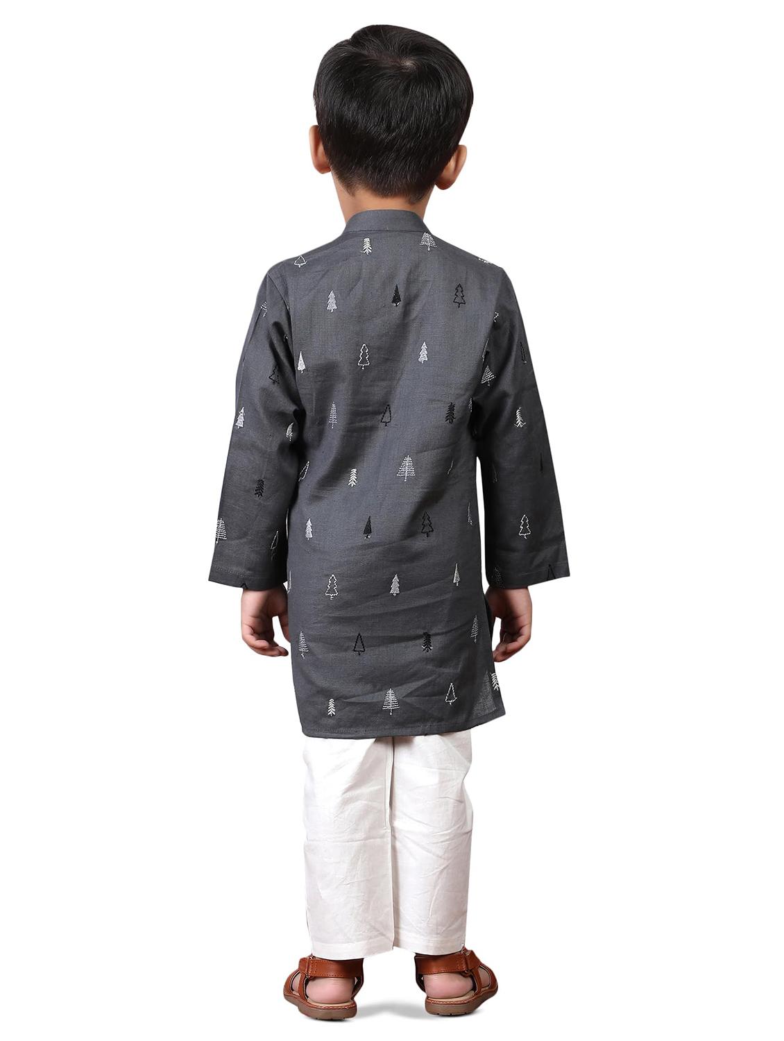 boys printed long sleeve kurta and pyjama set - 21966784 - Standard Image - 2