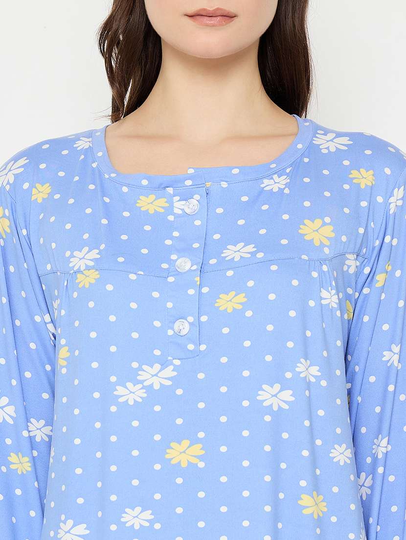 women printed long sleeve nightwear pyjama set - 21966790 -  Standard Image - 2