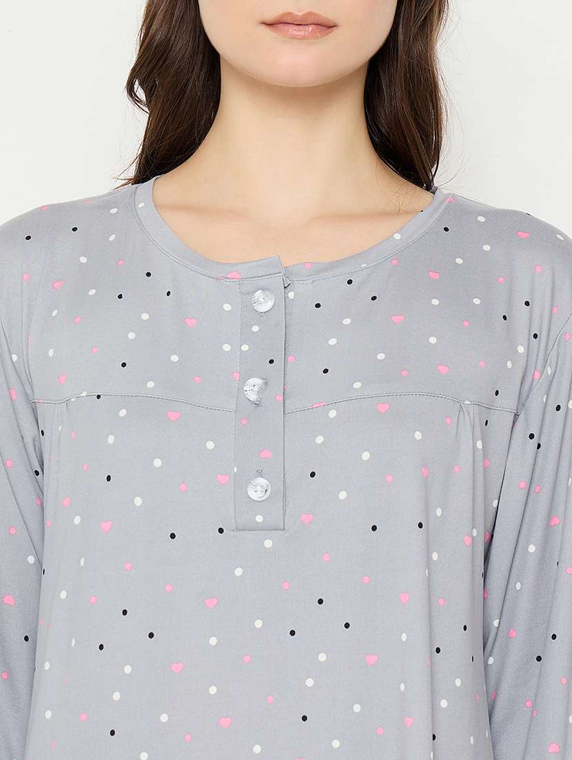 women printed long sleeve nightwear pyjama set - 21966791 -  Standard Image - 2