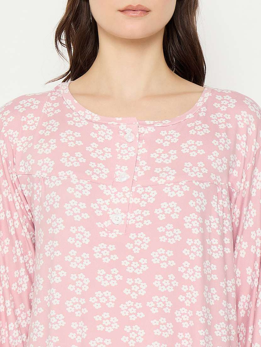 women printed long sleeve nightwear pyjama set - 21966793 -  Standard Image - 2